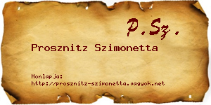 Prosznitz Szimonetta névjegykártya